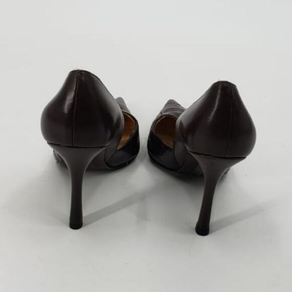 MARC FISHER women's 6 brown D'orsay pointy toe heels - Picture 6 of 10